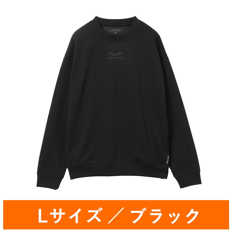 シックスパッド リカバリーウェア クルーネック ブラック L(23AWモデル)