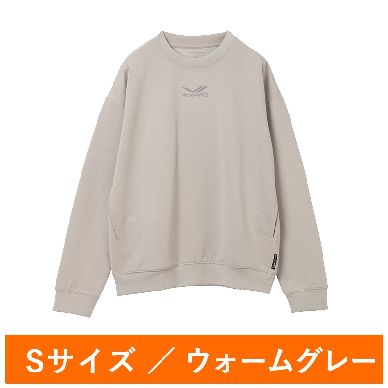 シックスパッド リカバリーウェア クルーネック ウォームグレー S(23AWモデル)
