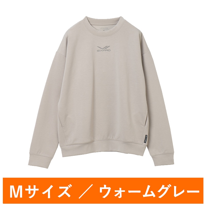 シックスパッド リカバリーウェア クルーネック ウォームグレー M(23AWモデル)