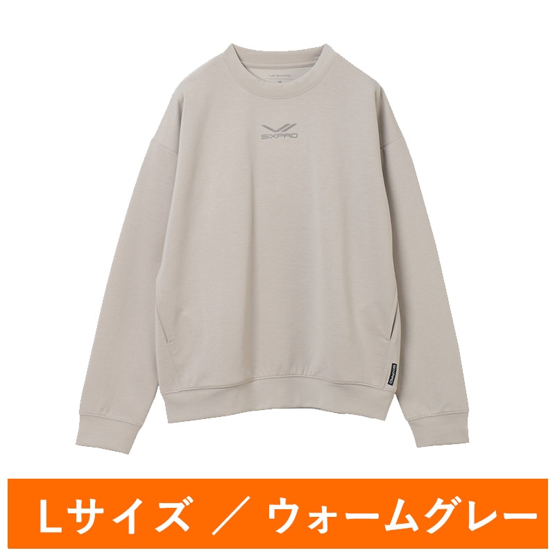 シックスパッド リカバリーウェア クルーネック ウォームグレー L(23AWモデル)