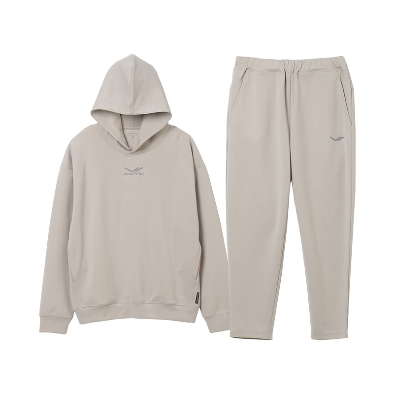 シックスパッド リカバリーウェア(パーカー＆テーパードパンツ)上下セット ウォームグレー S