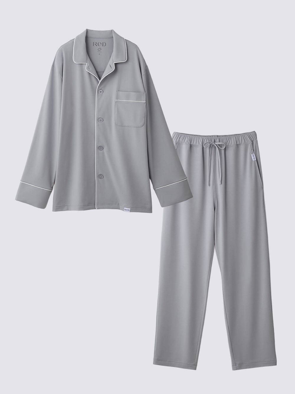 ReD バイタルテック スリープ パジャマトップス長袖 ライトグレー L 上下セット