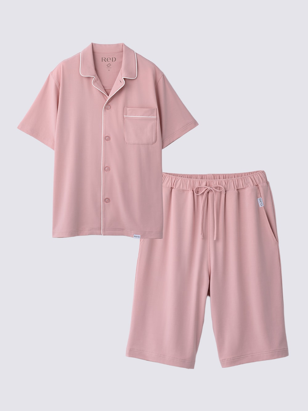 ReD バイタルテック スリープ パジャマトップス半袖 ピンク L 上下セット