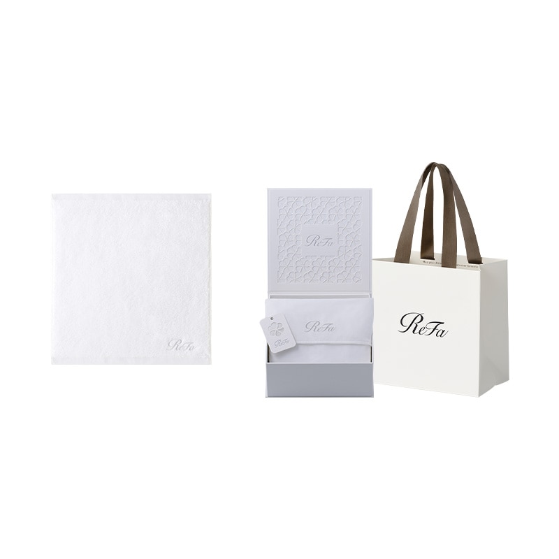 【ギフトボックスXS】リファハンドタオル(ホワイト) + ショッパー SS セット