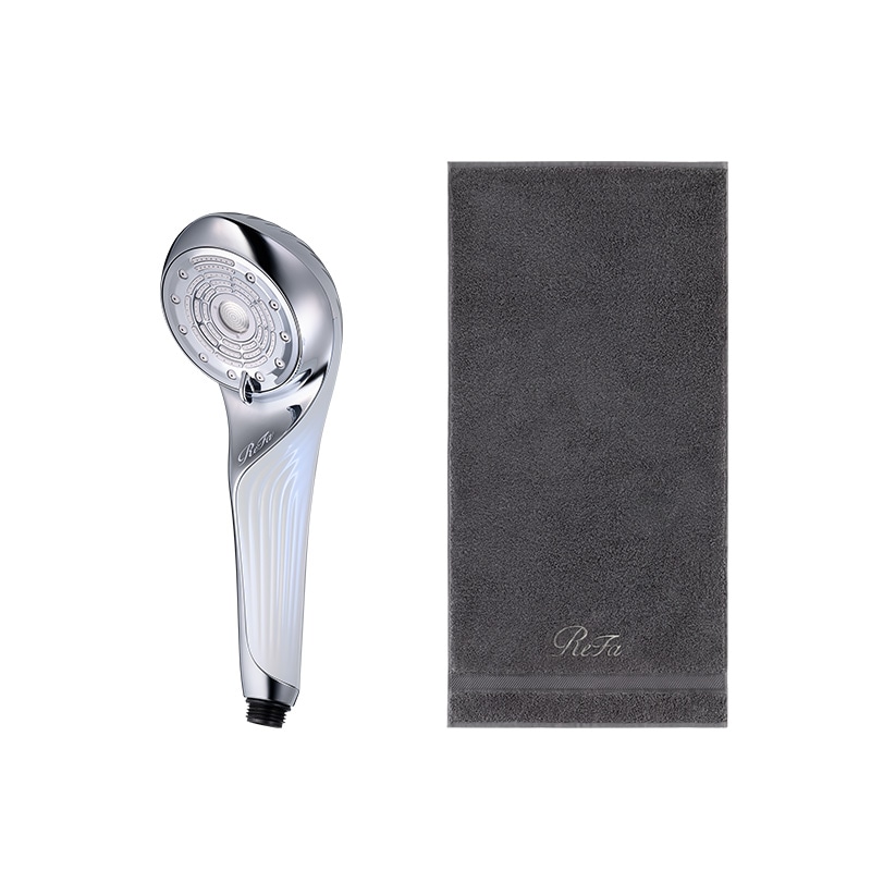 リファファインバブル U（ホワイト） ＆ リファミニバスタオル（ダークグレー）