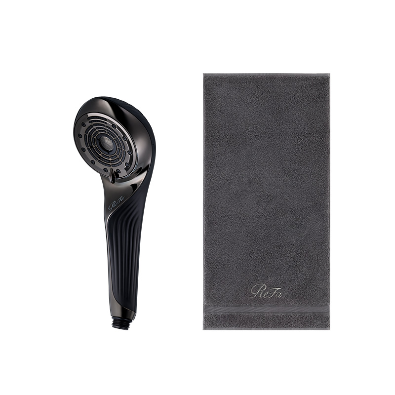 リファファインバブル U（ブラック） ＆ リファミニバスタオル（ダークグレー）