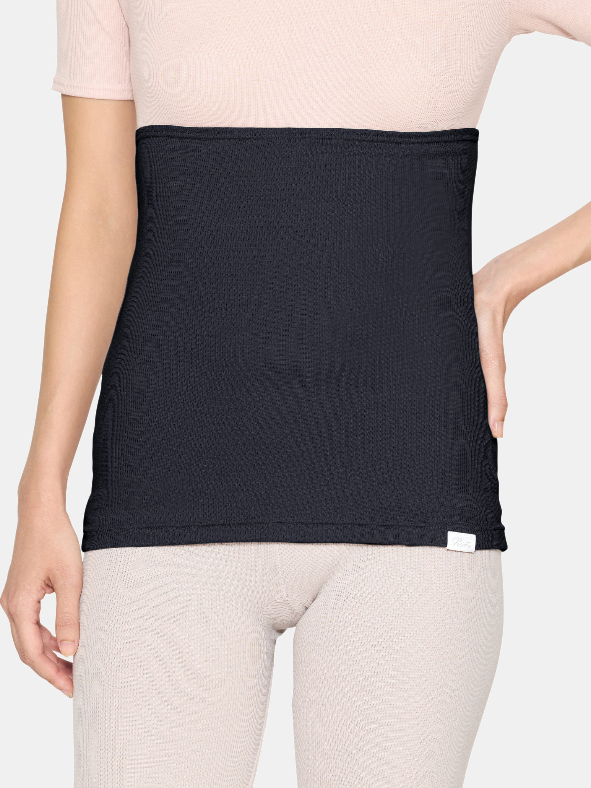 リファバイタルテック モイストリブ ウエストウォーマー ブラック S-L