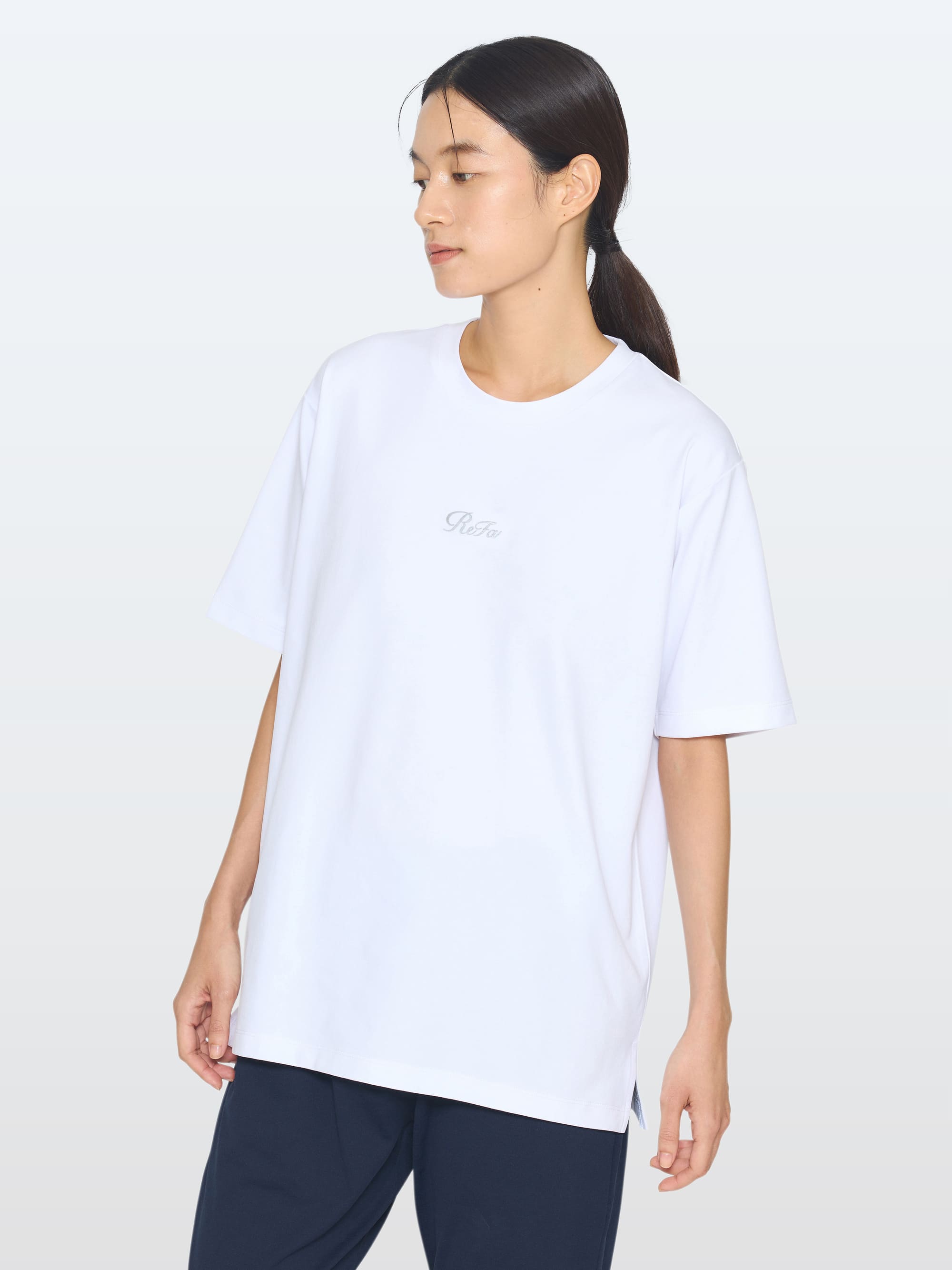 リファバイタルテック コンフォートジャージー クルーネックTシャツ シルバー S