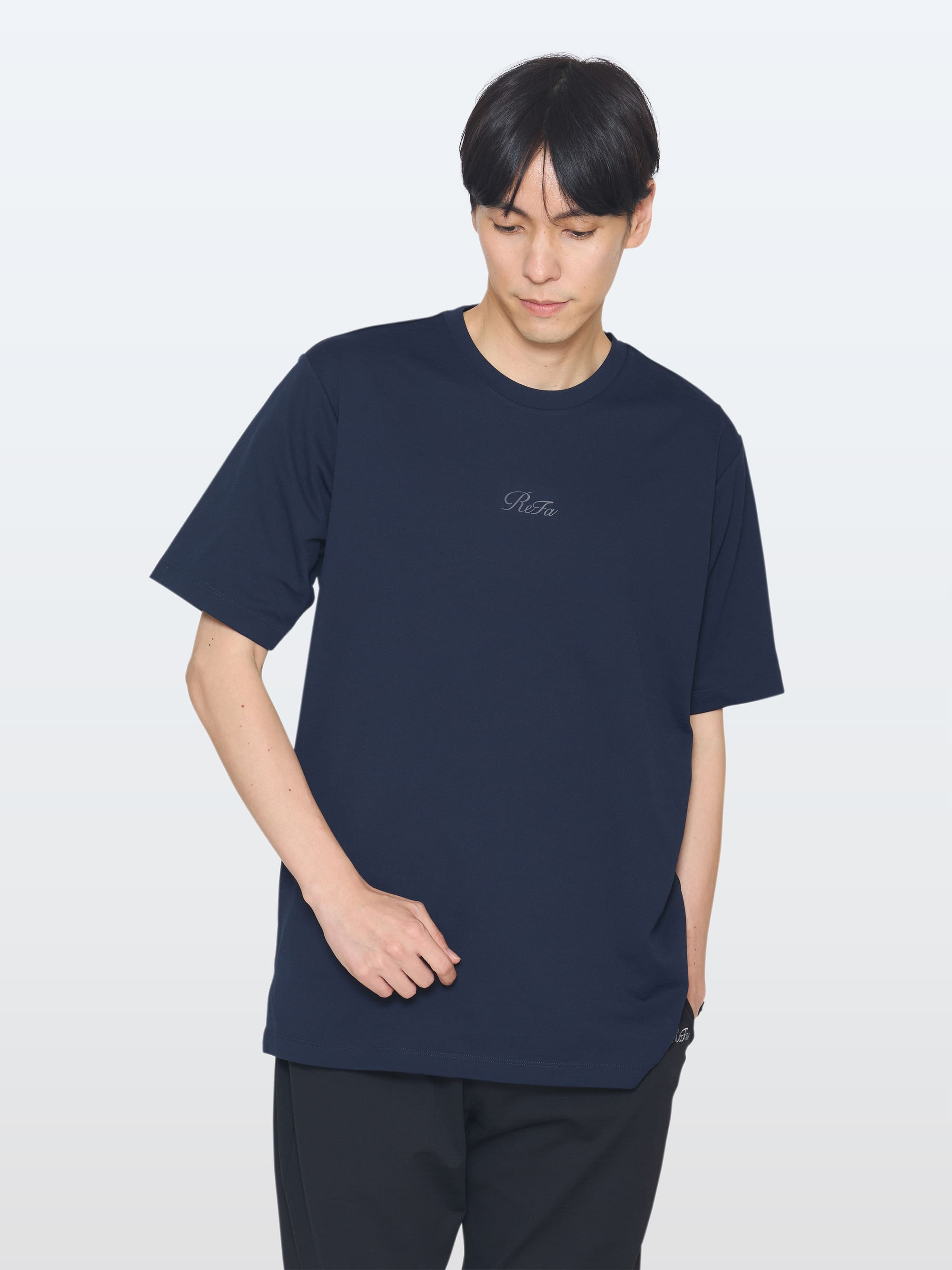 リファバイタルテック コンフォートジャージー クルーネックTシャツ ネイビー SS