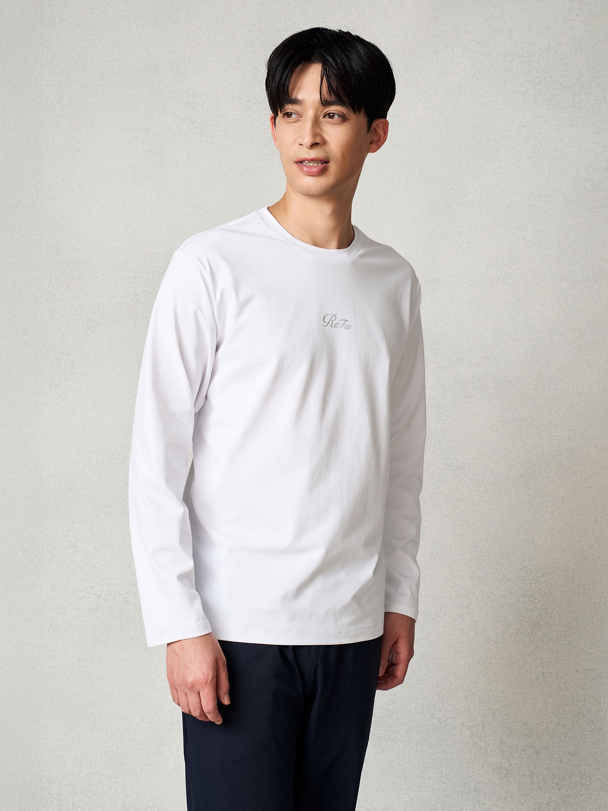 リファバイタルテック コンフォートジャージー クルーネックロングTシャツ シルバー S