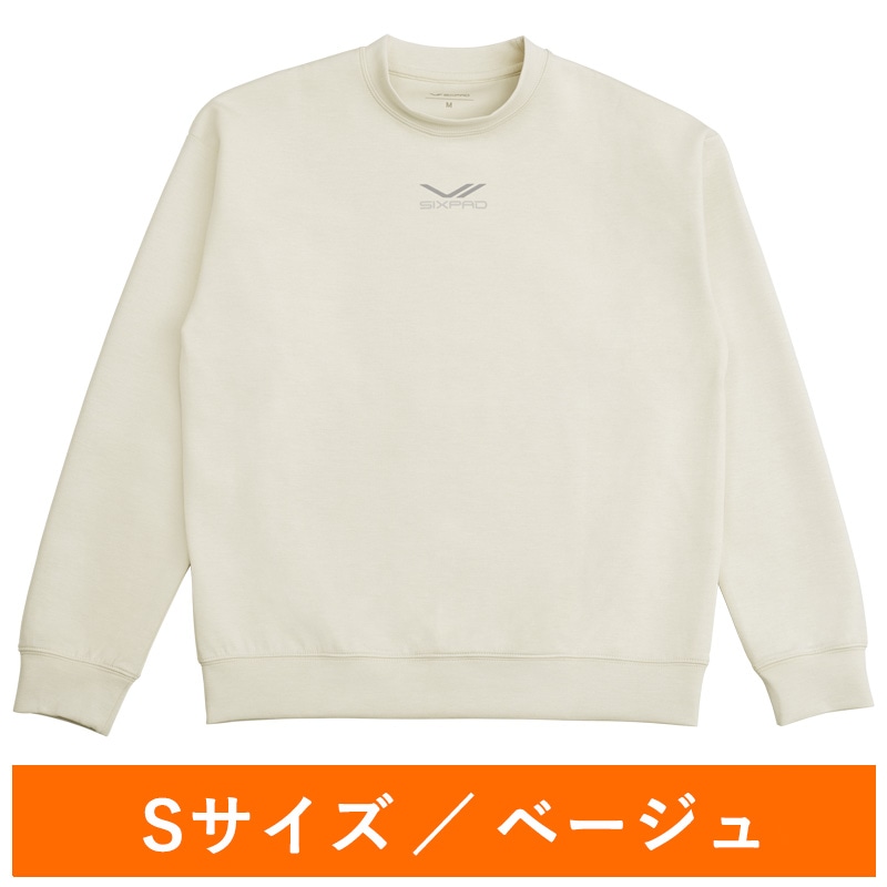 シックスパッド リカバリーウェア クルーネック ベージュ S