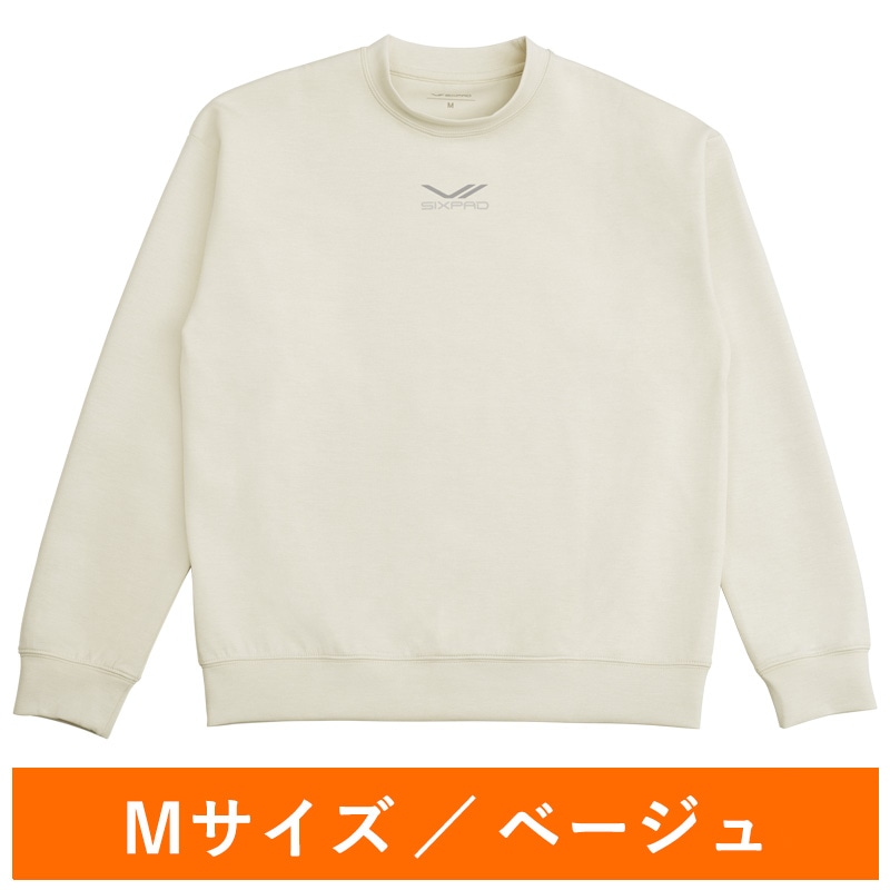 シックスパッド リカバリーウェア クルーネック ベージュ M