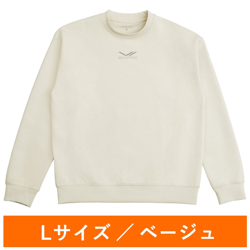 シックスパッド リカバリーウェア クルーネック ベージュ L