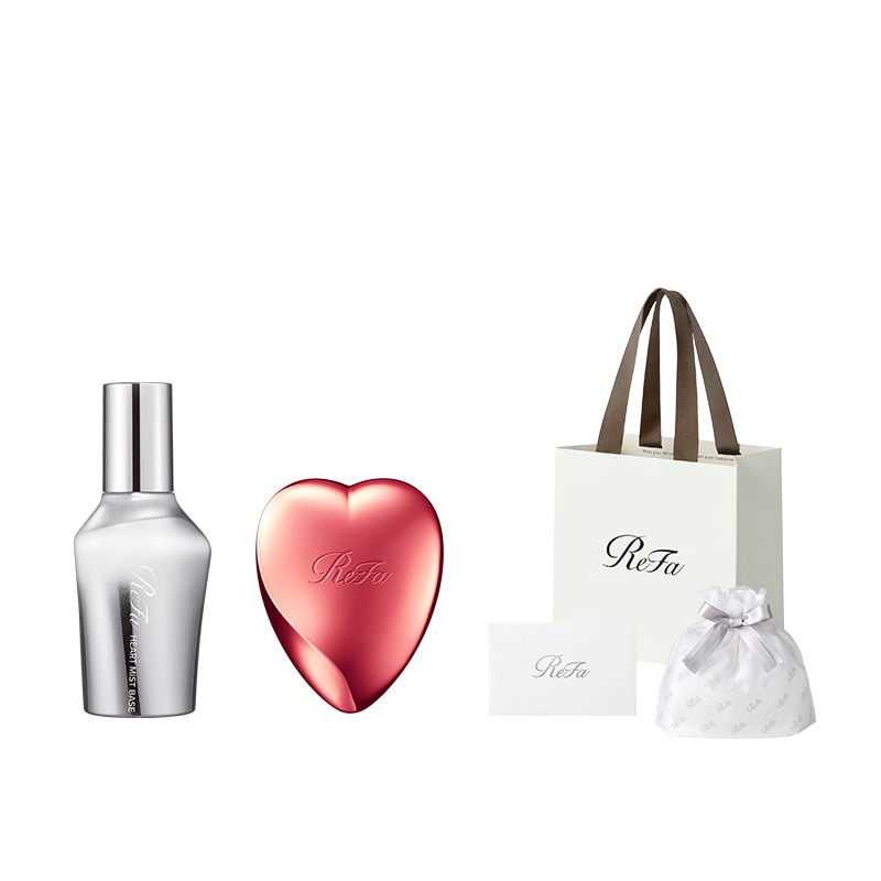【ReFaプレミアムラッピングセット SS】リファハートブラシ(シャインレッド) +リファハートミストベース