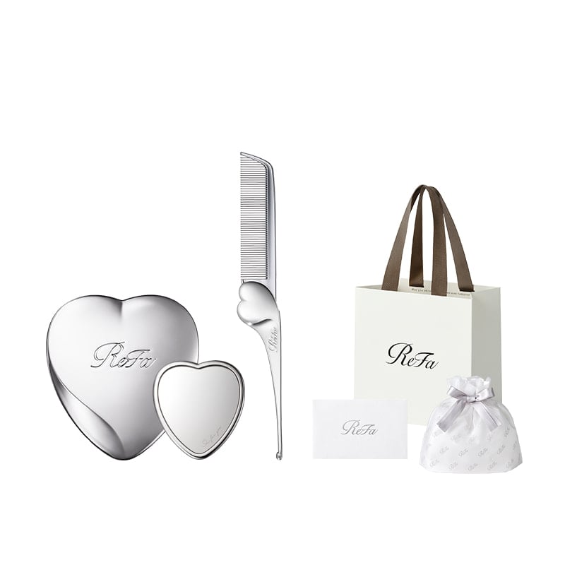 【ReFaプレミアムラッピングセット SS】リファハートミラー(シルバー) +リファハートコーム アイラ(シルバー)