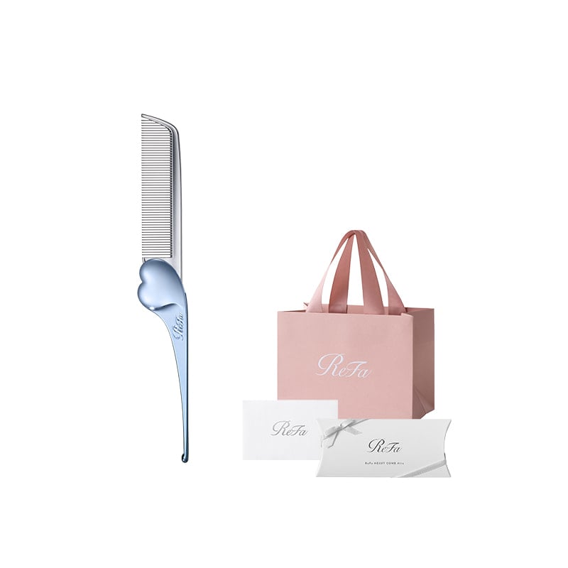 【ReFaプレミアムラッピングセット リボンラッピング】リファハートコーム アイラ（アクアブルー）