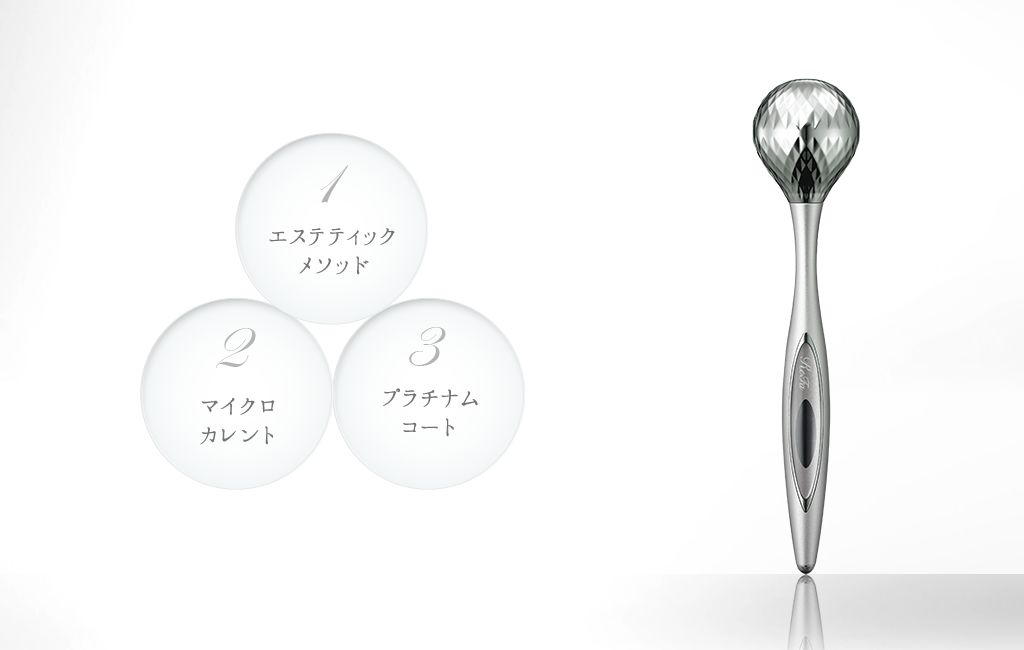 1 エステティックメソッド 2 マイクロカレント 3 プラチナムコート