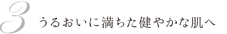 3 うるおいに満ちた健やかな肌へ