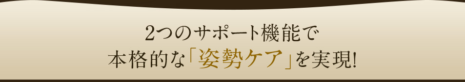 2つのサポート機能で本格的な「姿勢ケア」を実現!