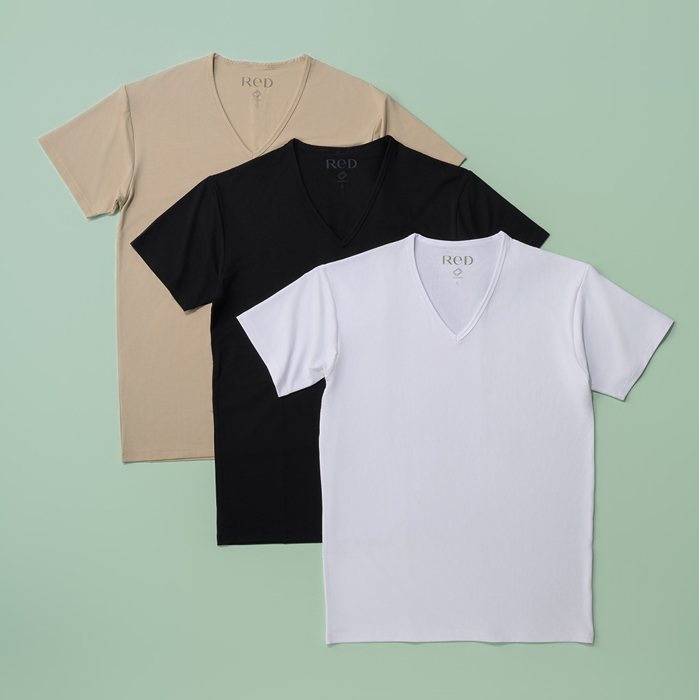 【男性用】 Vネックインナー半袖