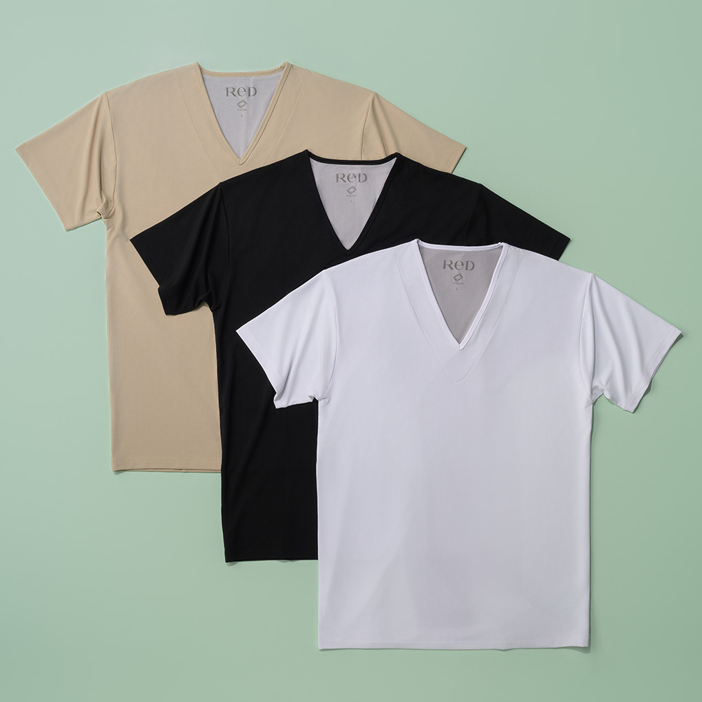 【男性用】 肩コリ改善  Vネックインナー半袖