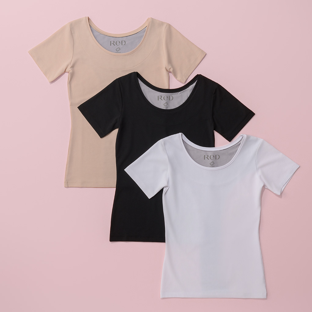 【女性用】 肩コリ改善  Uネックインナー半袖