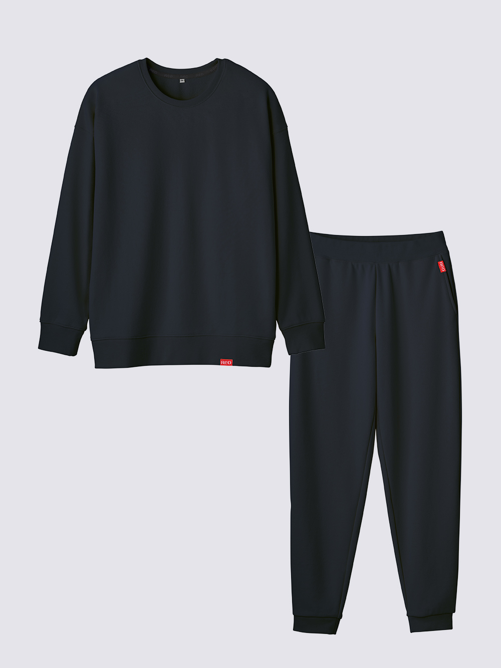 ReD ぐっすりパジャマ スウェット クルーネック長袖&ジョガーパンツ【女性用】 上下セット M ネイビー ネイビー M