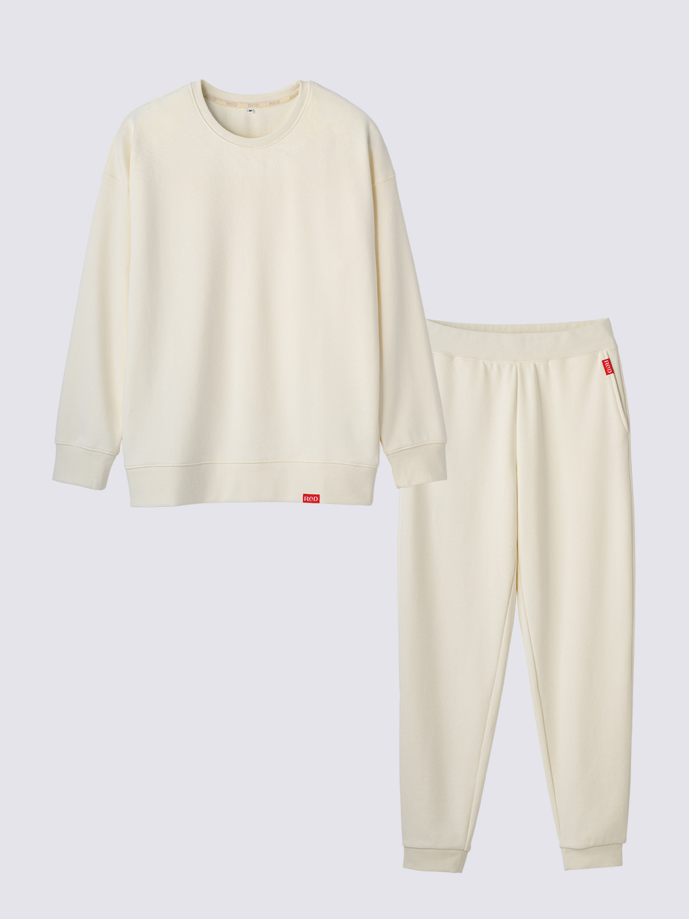 ReD ぐっすりパジャマ スウェット クルーネック長袖&ジョガーパンツ【女性用】 上下セット M オフホワイト オフホワイト M