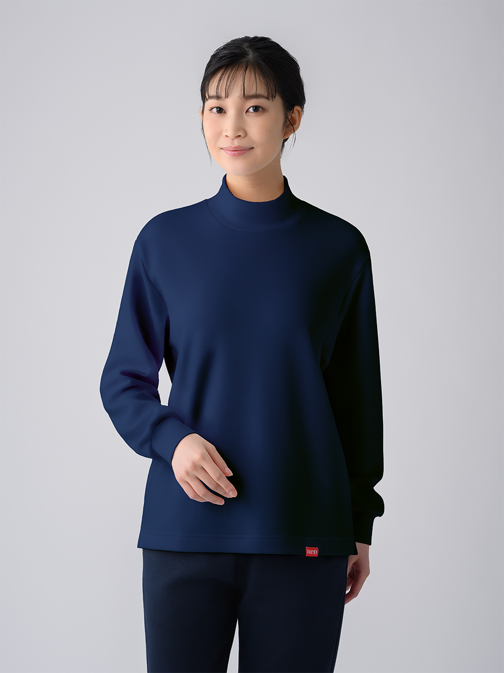 ReD バイタルテック ダンボールニット モックネック長袖 ネイビー L ネイビー L