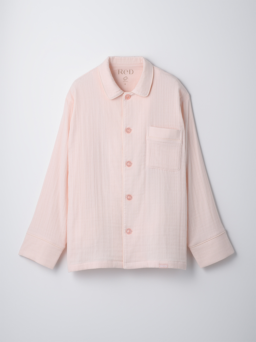 ReD バイタルテック スリープ オーガニックコットンパジャマ長袖ロングパンツセット ライトピンク L ライトピンク L