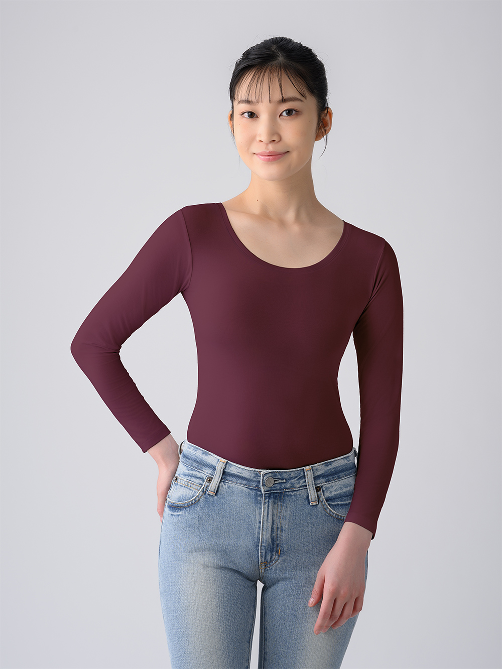 ReD バイタルテック Uネックインナー長袖 M ワインレッド ワインレッド M