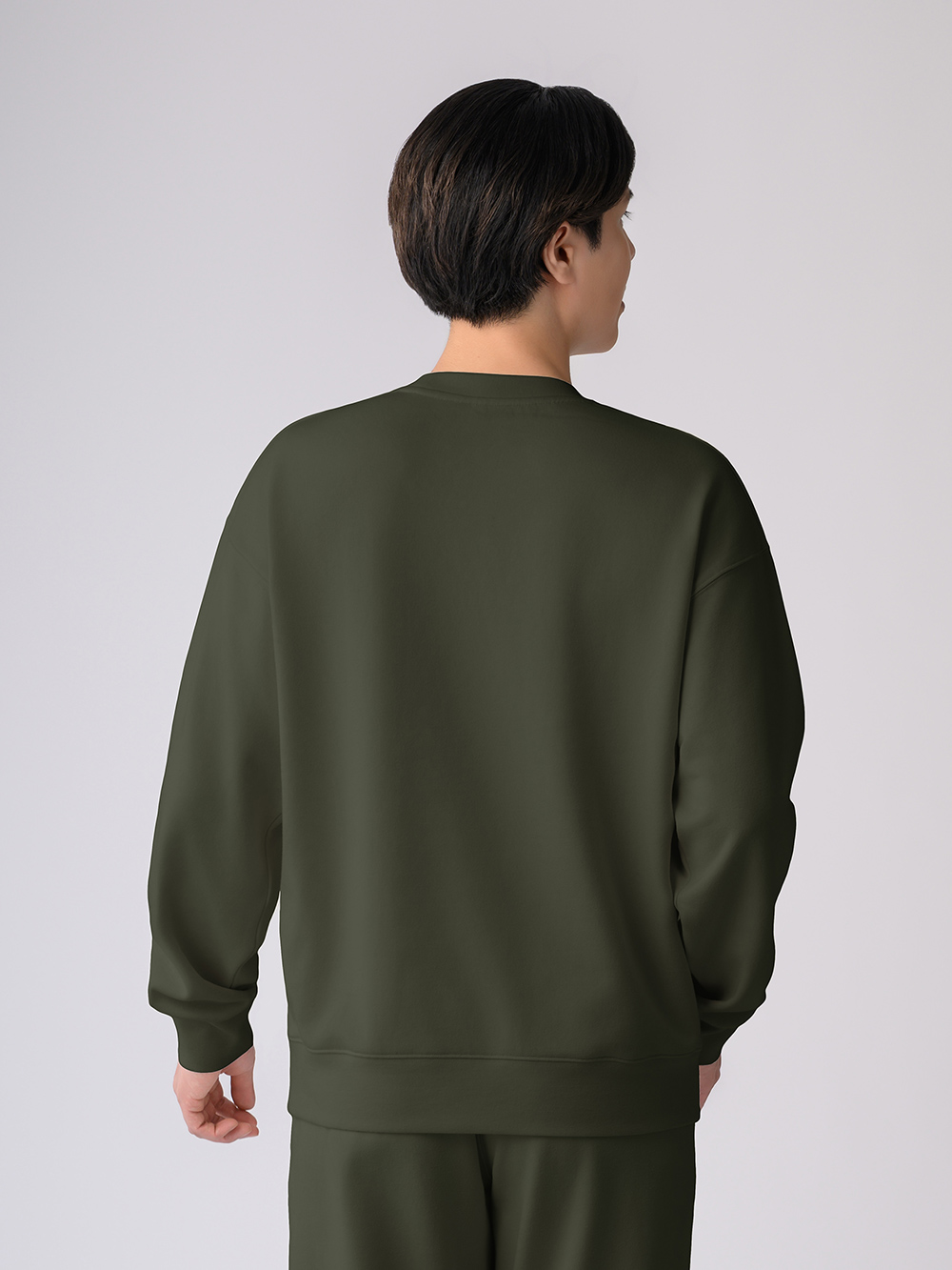 ReD ぐっすりパジャマ スウェット クルーネック長袖【男性用】 M カーキ カーキ M