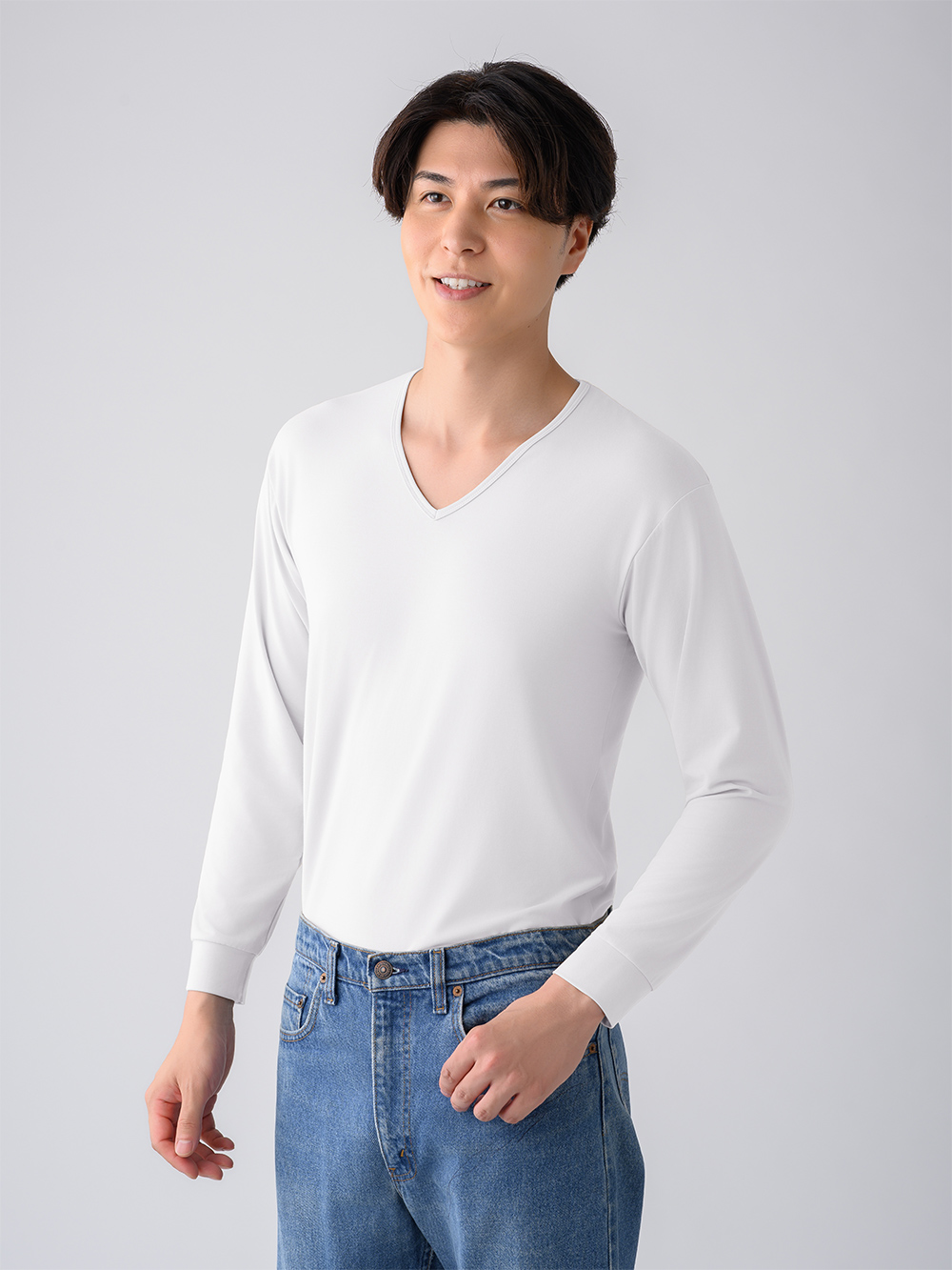 ReD バイタルテック Vネックインナー長袖 ホワイト L ホワイト L