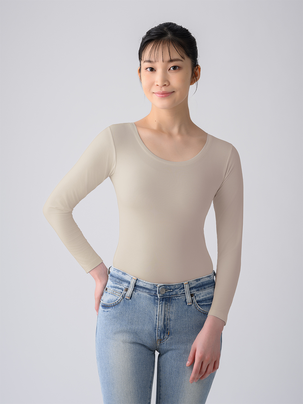 ReD バイタルテック Uネックインナー長袖 ベージュ L ベージュ L