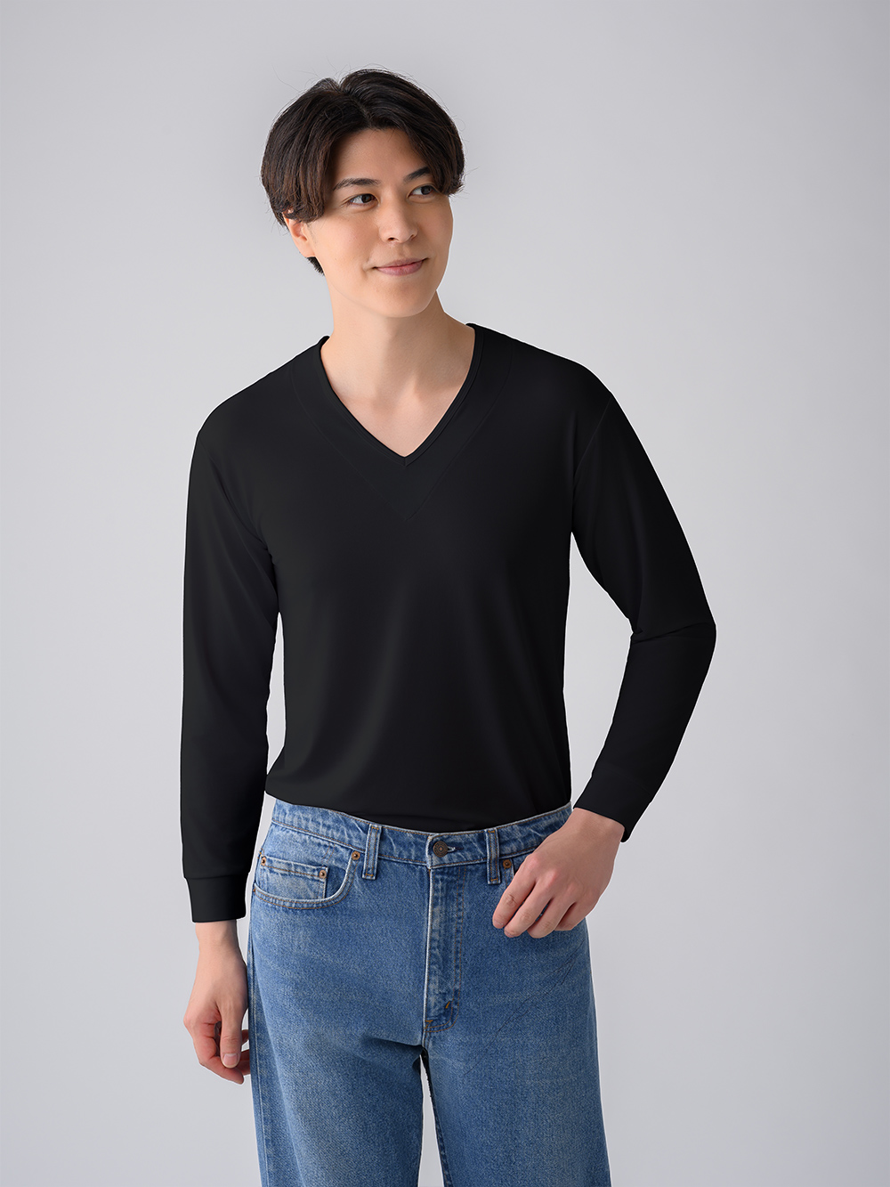 ReD バイタルテック Vネックインナー長袖 肩コリ改善 ブラック L ブラック L