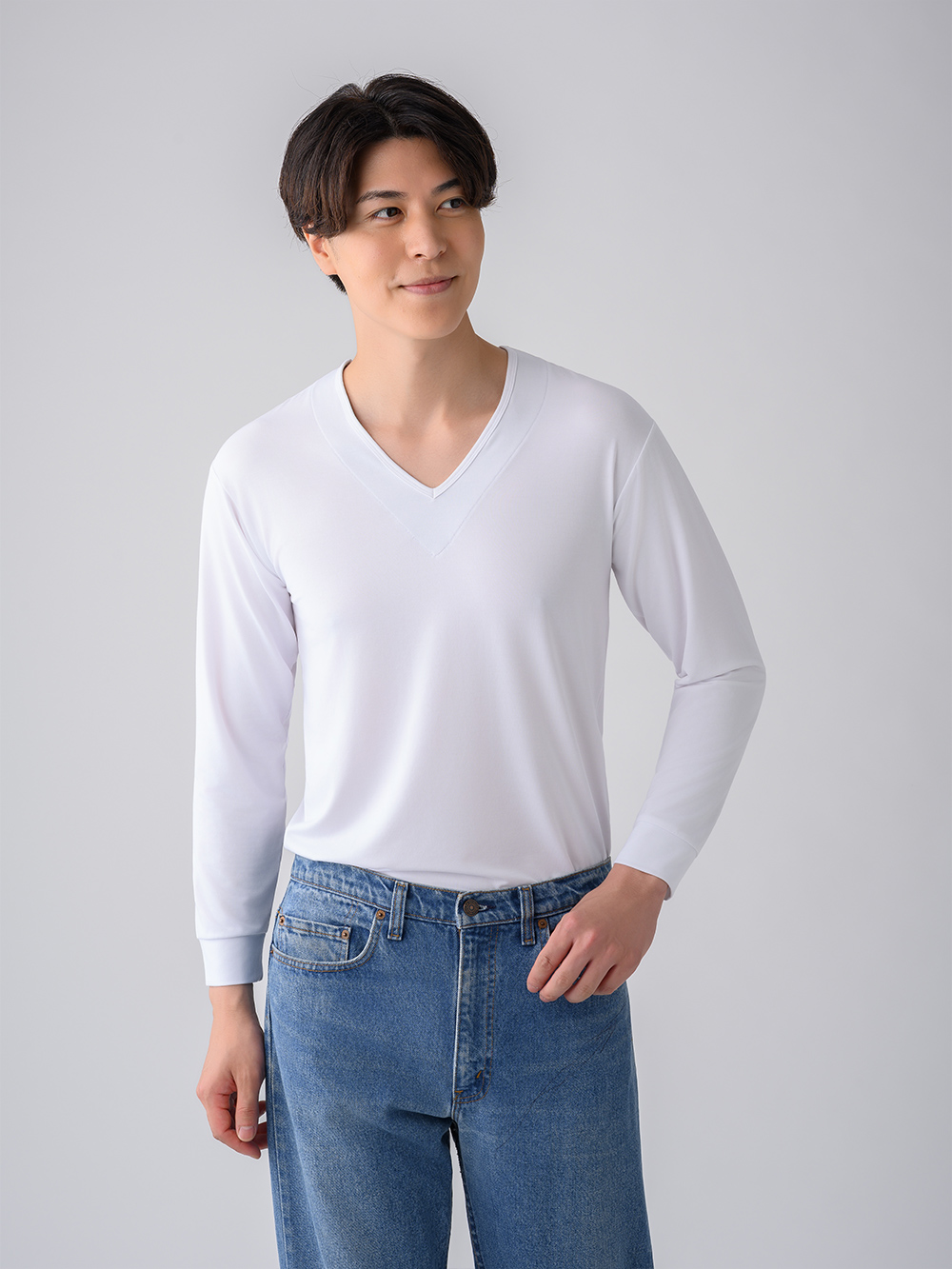 ReD バイタルテック Vネックインナー長袖 肩コリ改善 ホワイト S ホワイト S