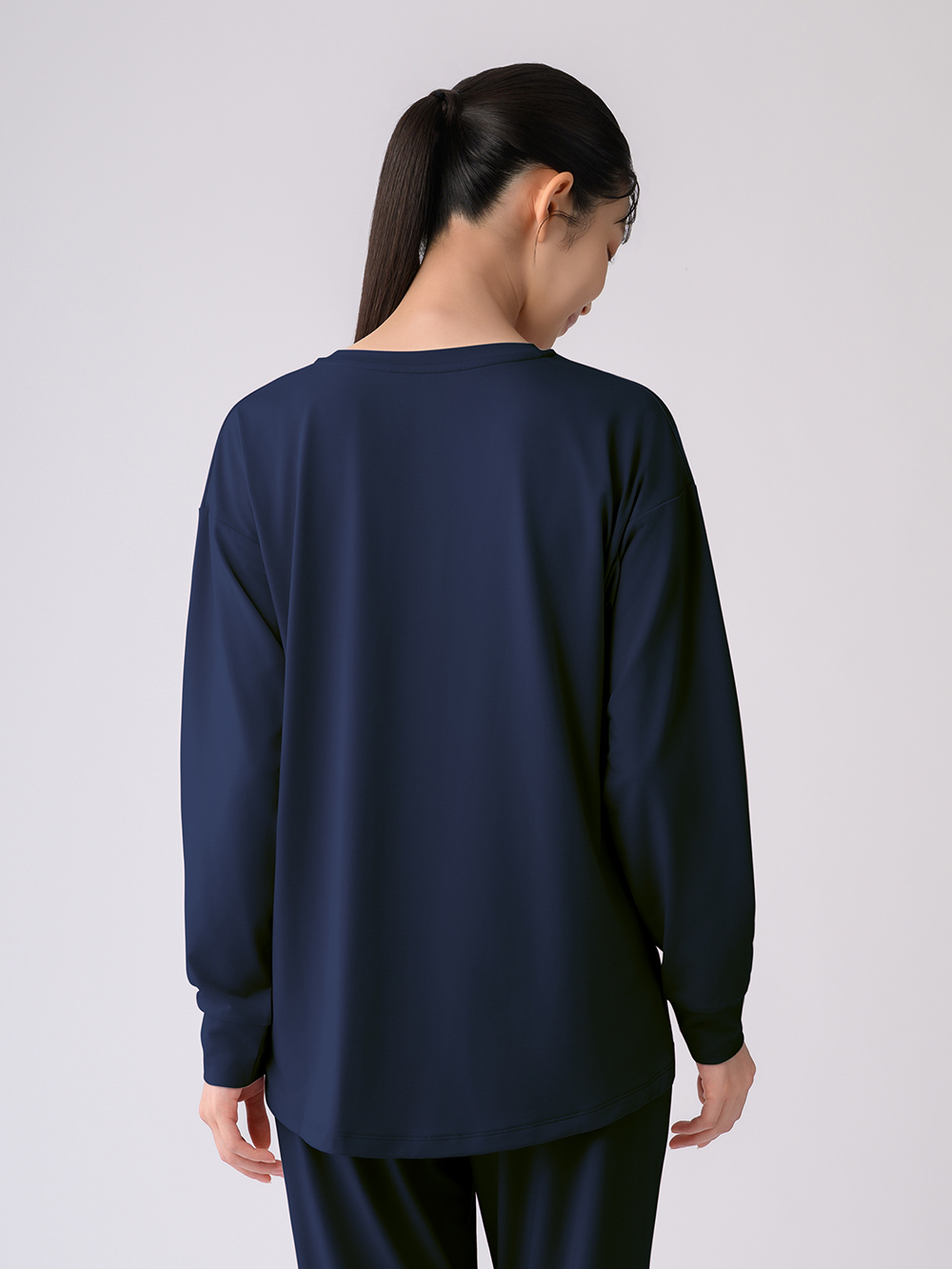 ReD ぐっすりパジャマ ベーシック プルオーバー長袖【女性用】 M ネイビー ネイビー M