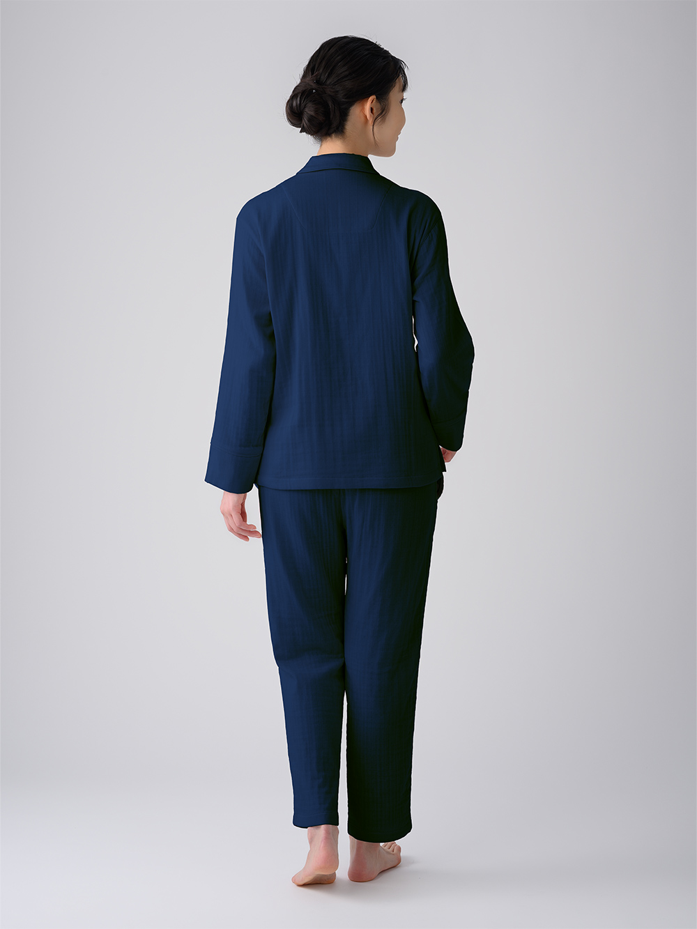 ReD バイタルテック スリープ オーガニックコットンパジャマ長袖ロングパンツセット ネイビー L ネイビー L