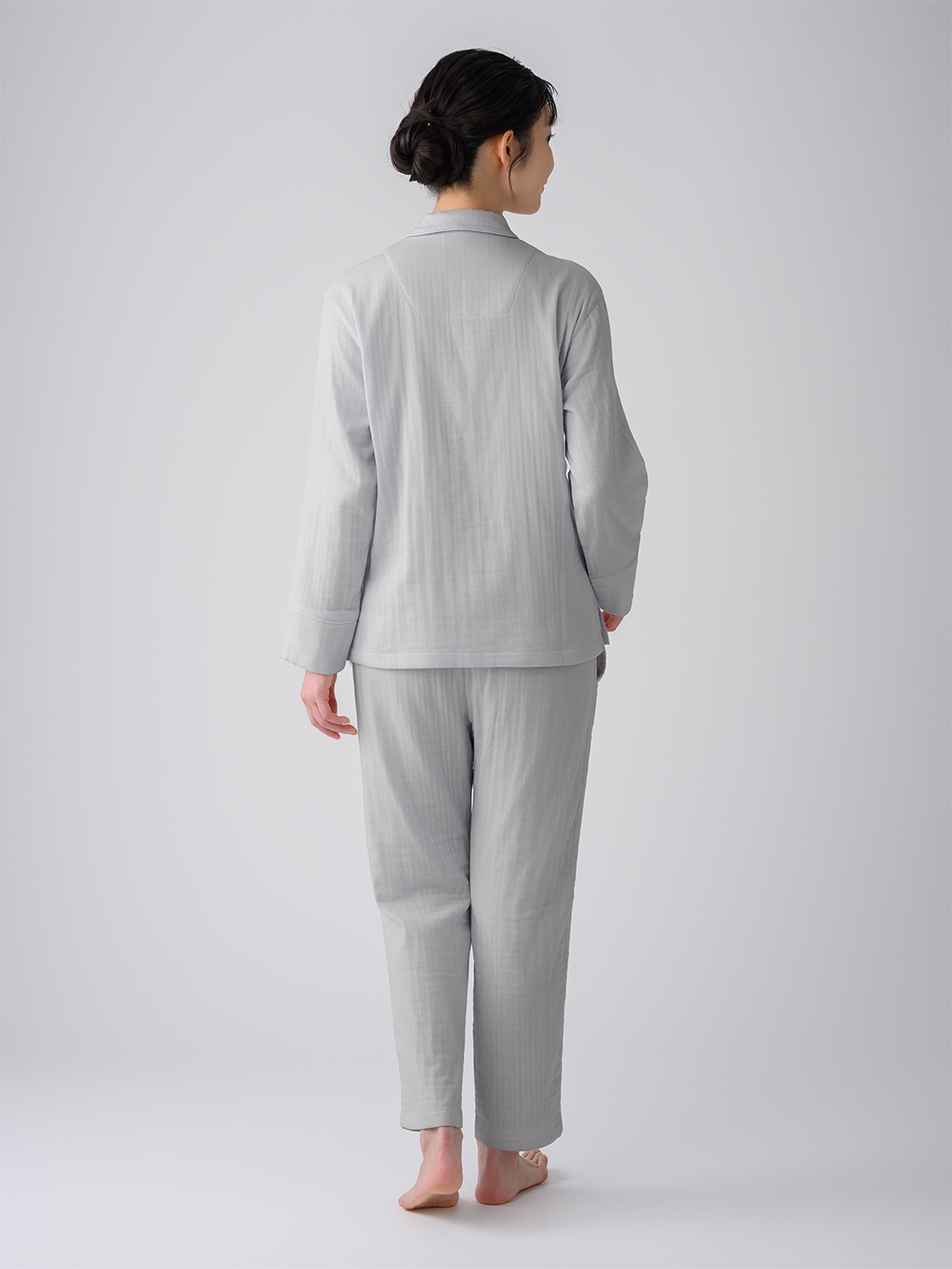 ReD バイタルテック スリープ オーガニックコットンパジャマ長袖ロングパンツセット ライトグレー L ライトグレー L
