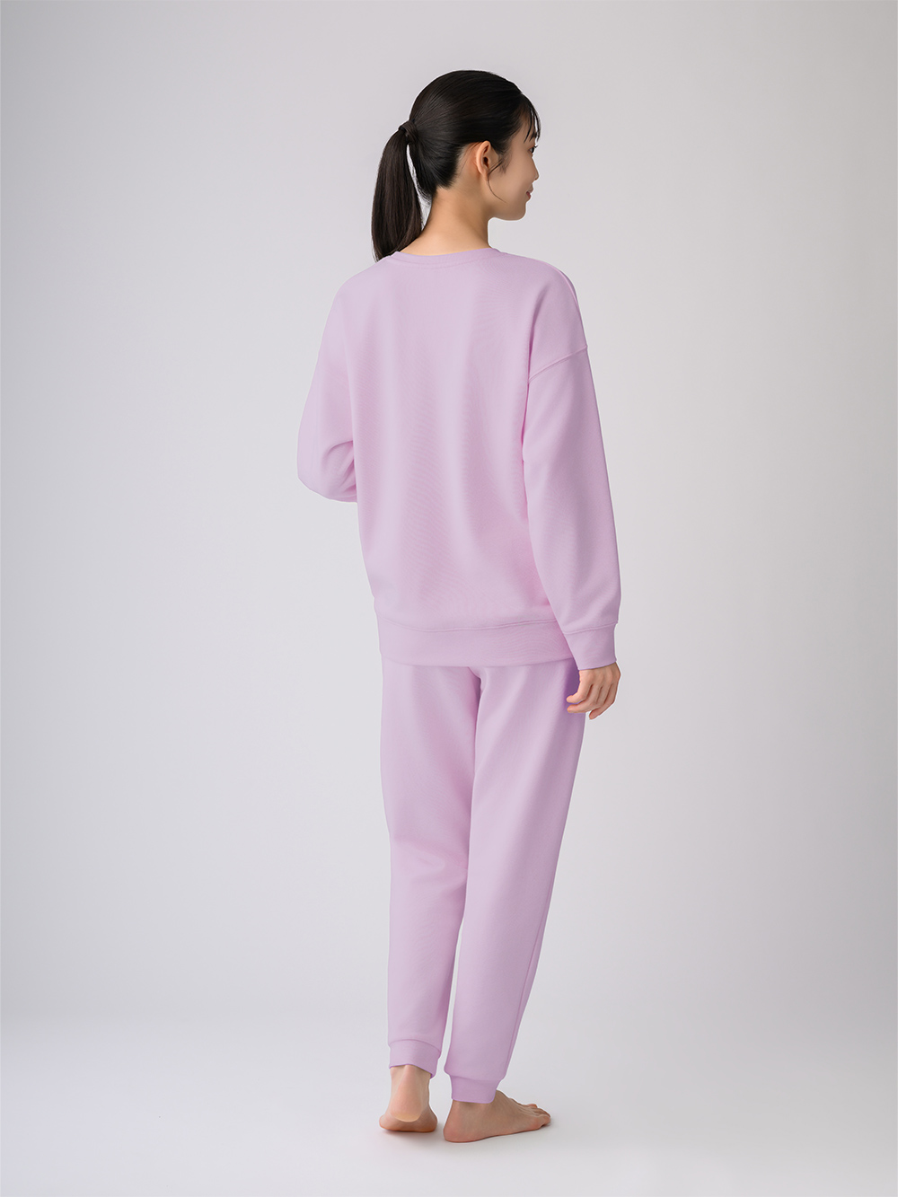 ReD ぐっすりパジャマ スウェット クルーネック長袖&ジョガーパンツ【女性用】 上下セット M ラベンダー ラベンダー M
