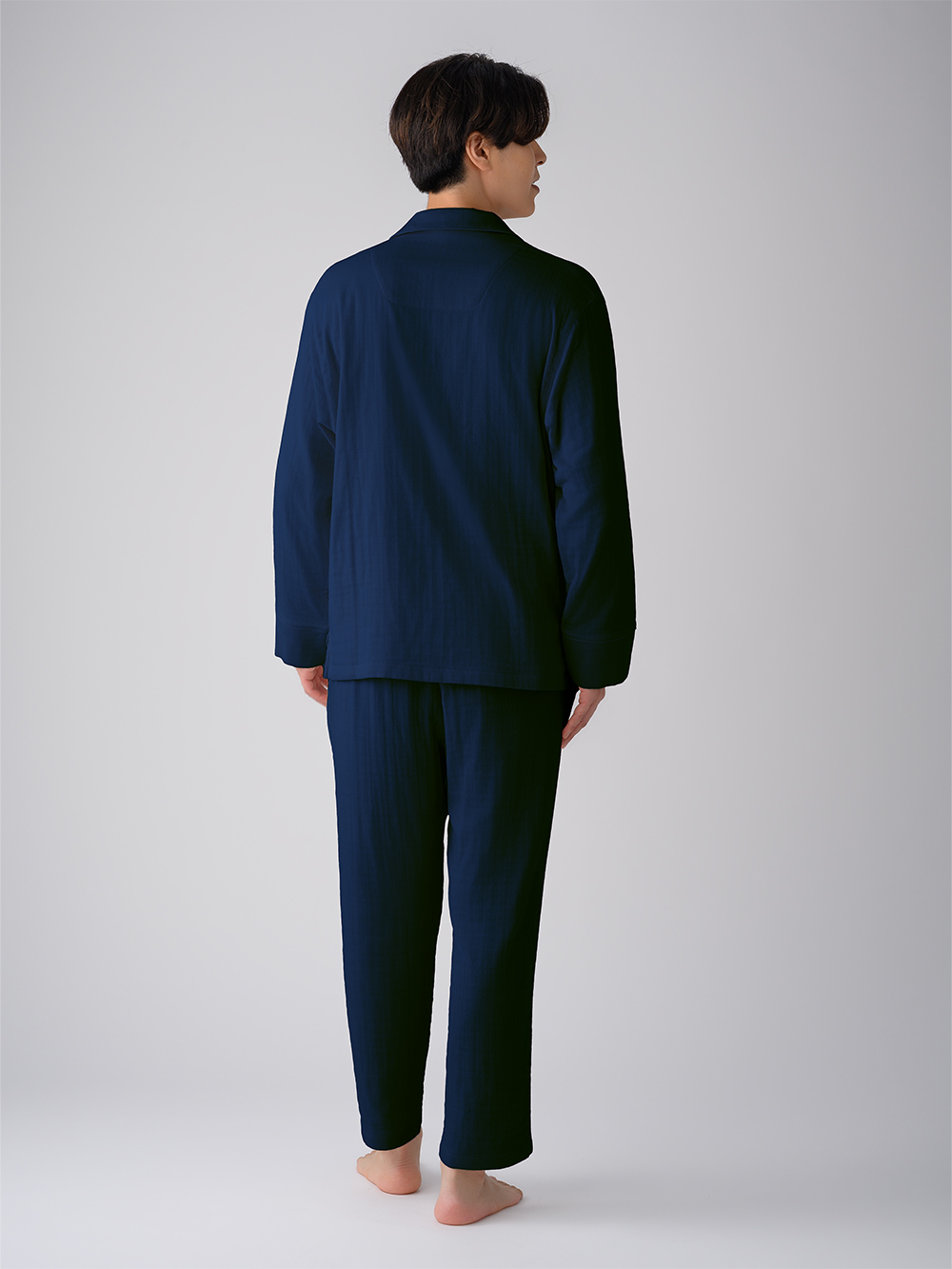 ReD バイタルテック スリープ オーガニックコットンパジャマ長袖ロングパンツセット ネイビー L ネイビー L