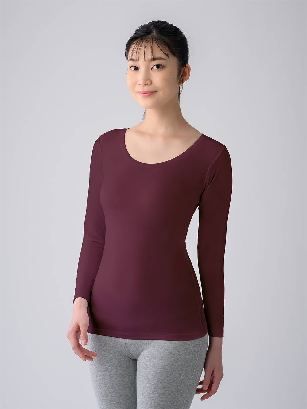 ReD バイタルテック Uネックインナー長袖 M ワインレッド ワインレッド M