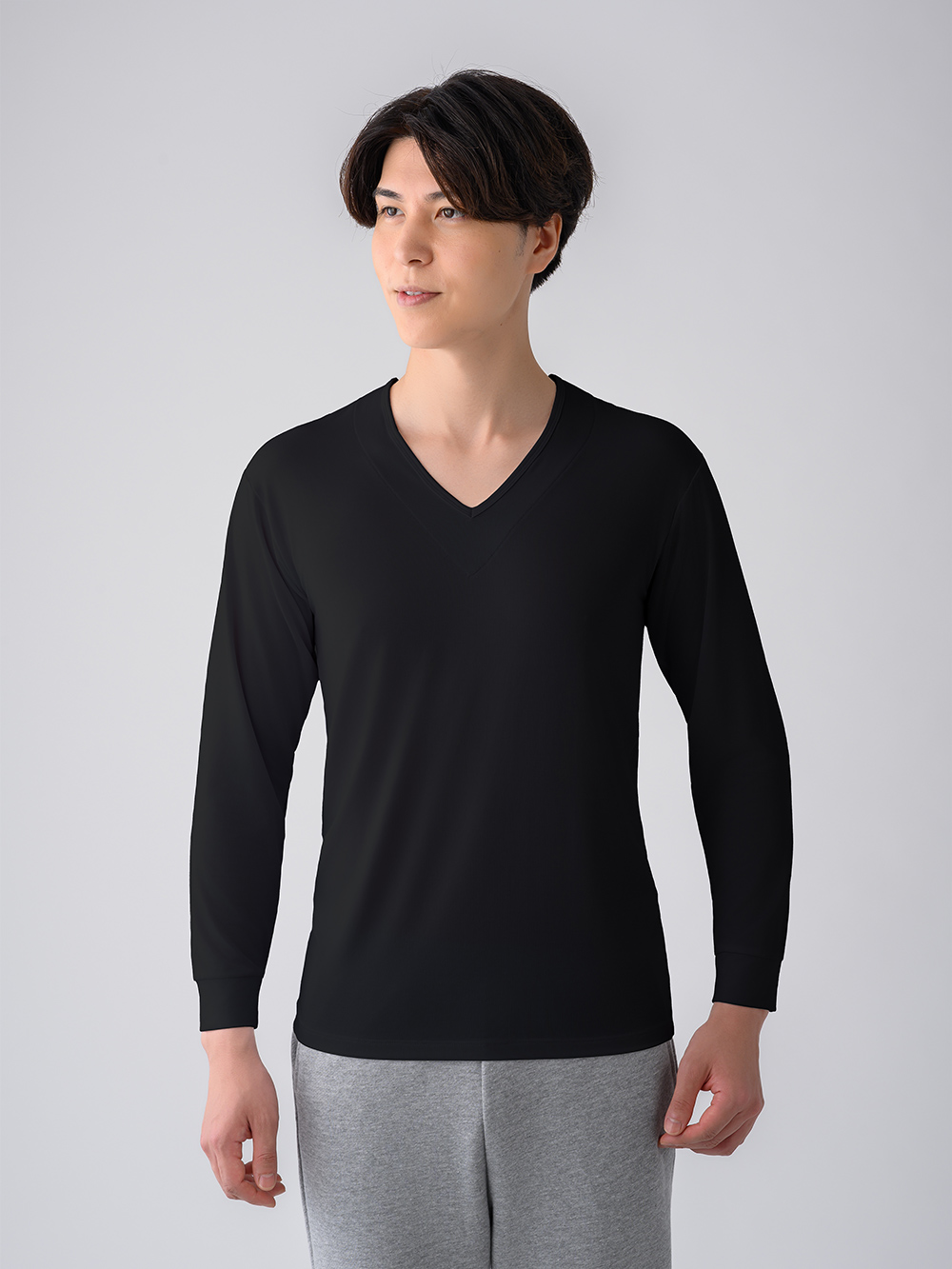 ReD バイタルテック Vネックインナー長袖 肩コリ改善 ブラック L ブラック L