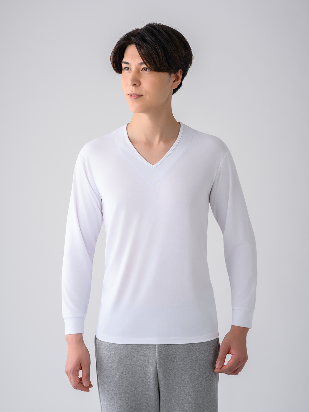 ReD バイタルテック Vネックインナー長袖 肩コリ改善 ホワイト S ホワイト S