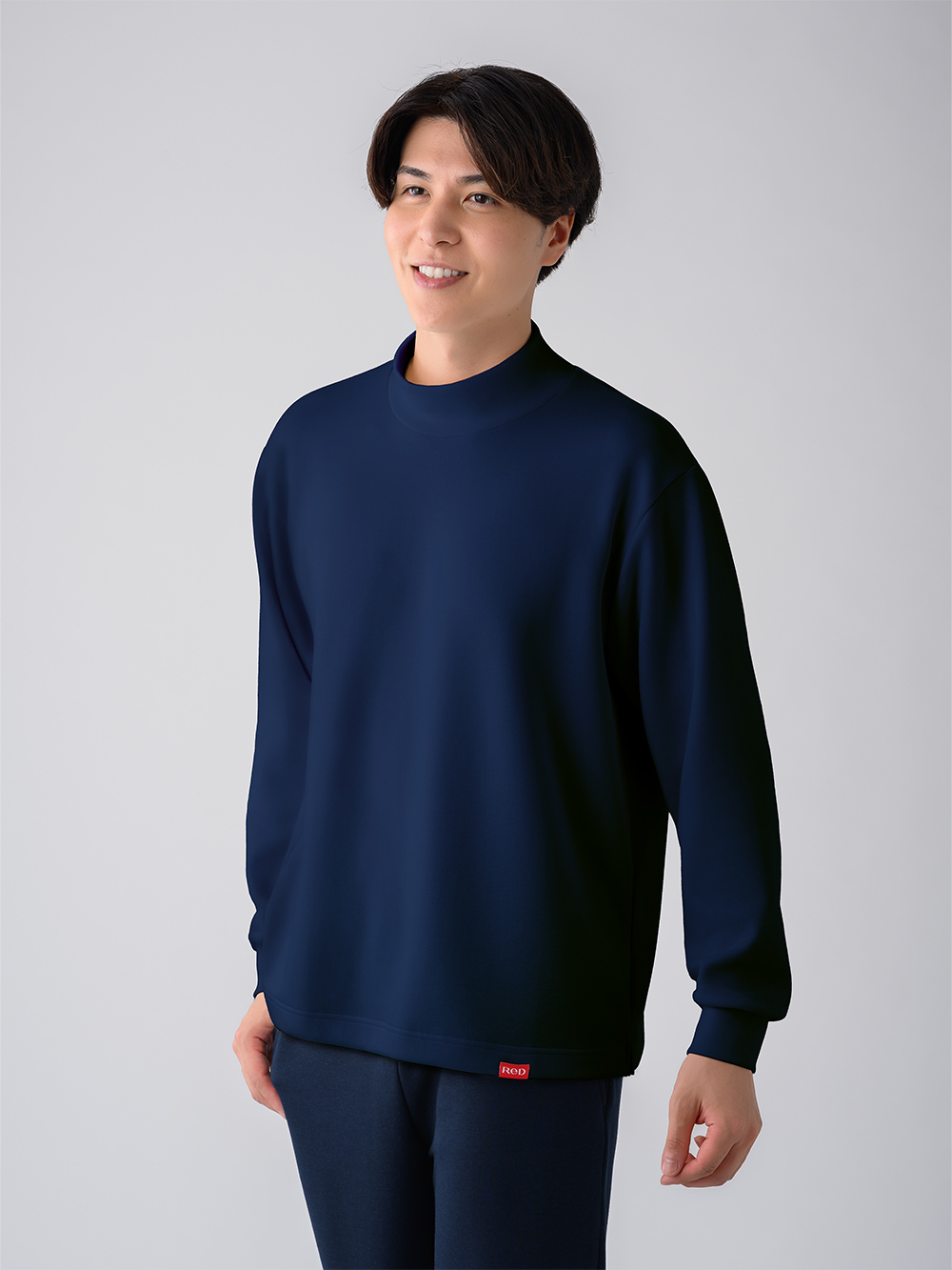 ReD バイタルテック ダンボールニット モックネック長袖 ネイビー L ネイビー L