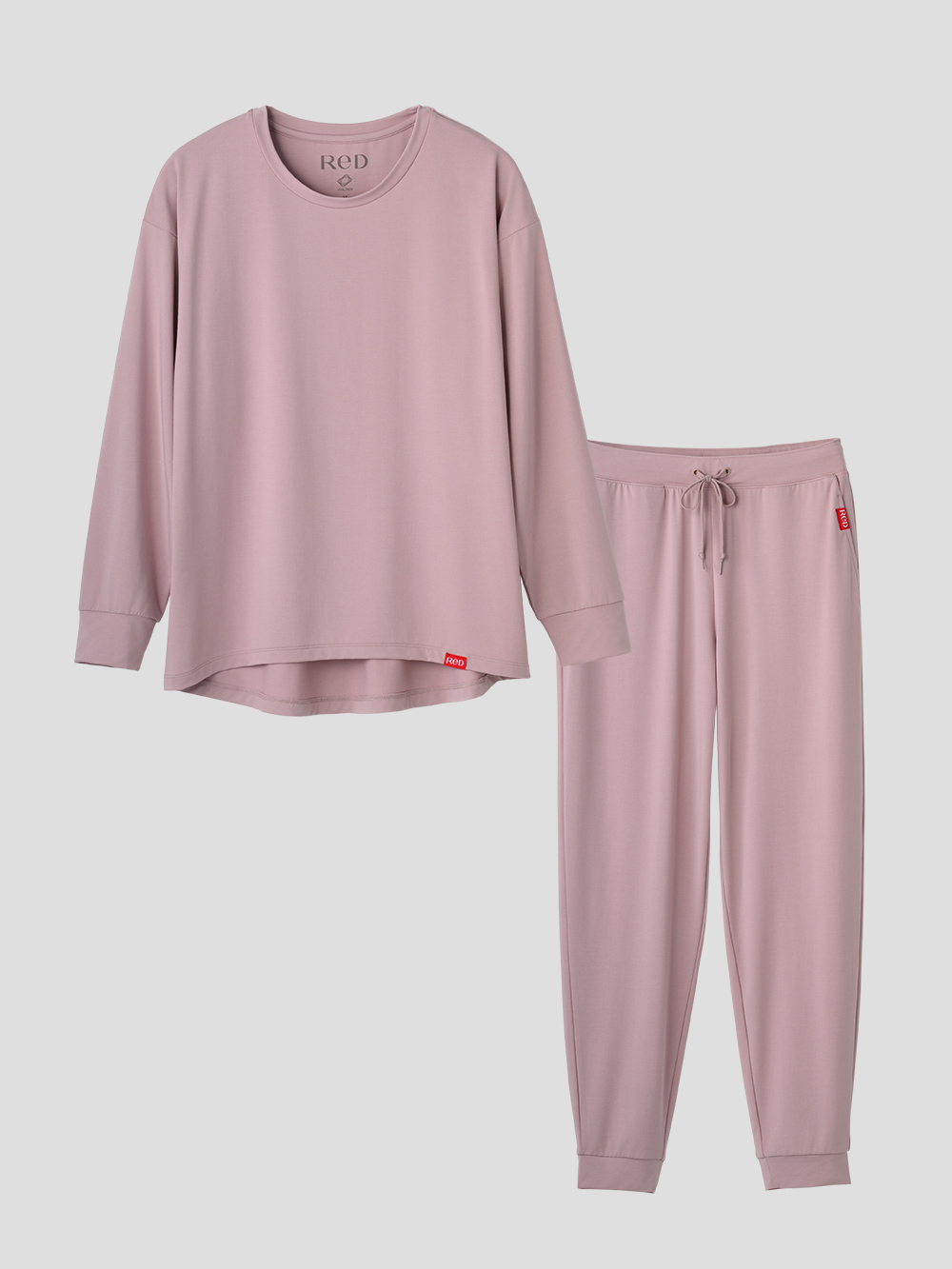 ReD ぐっすりパジャマ ベーシック プルオーバー長袖＆ジョガーパンツ【女性用】 上下セットM ピンク