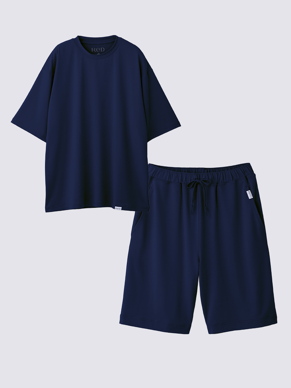 ReD ぐっすりパジャマ ベーシック プルオーバー半袖＆ショートパンツ上下セット ネイビー L