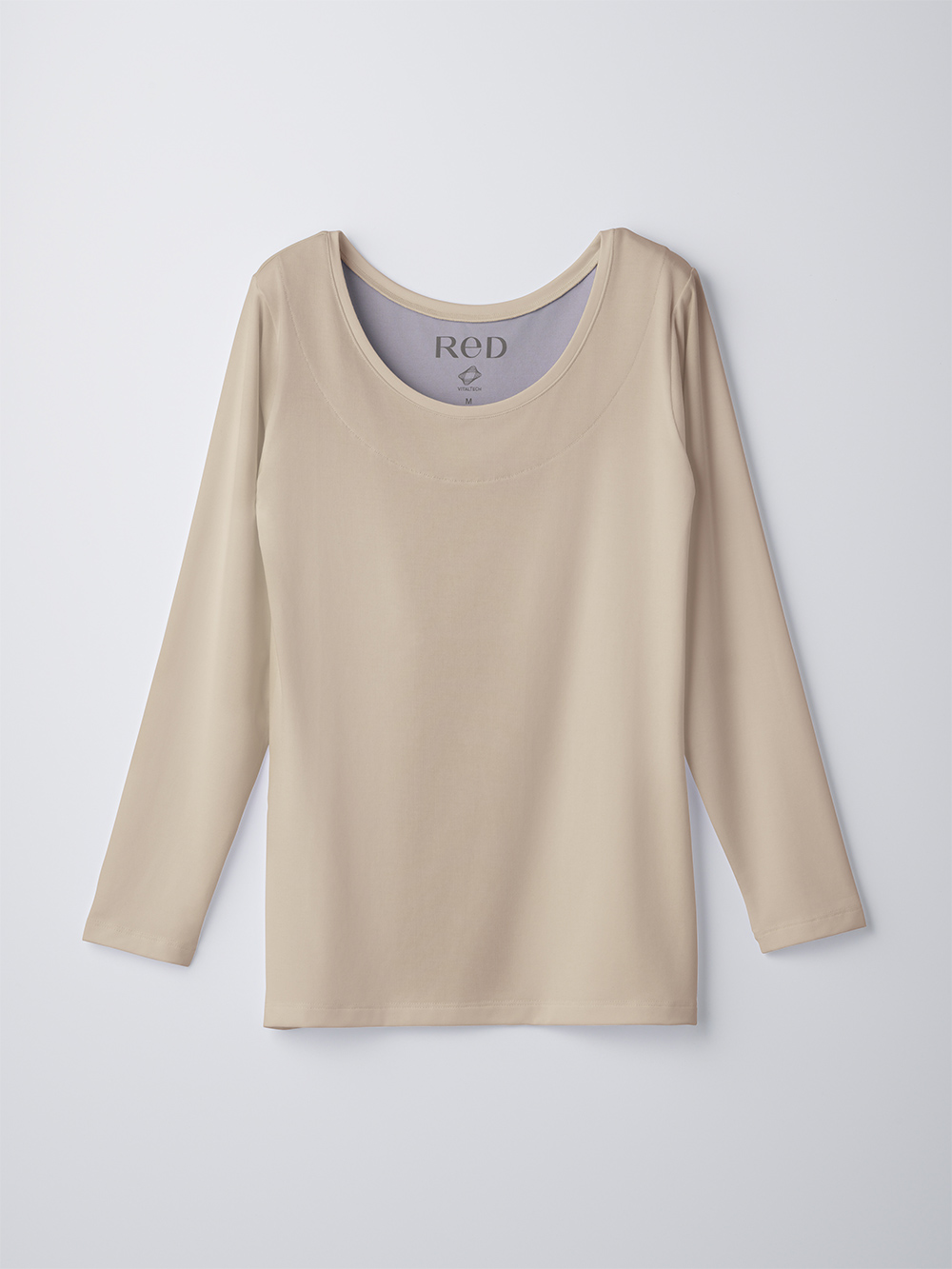 ReD バイタルテック Uネックインナー長袖 肩コリ改善 ベージュ L