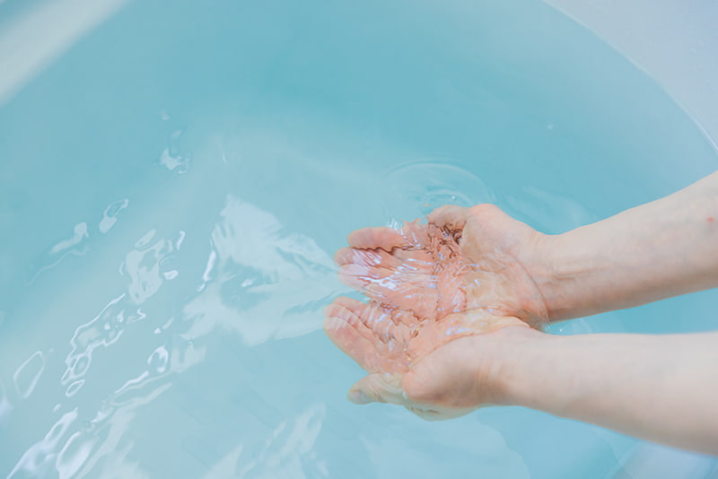 就寝前に入浴する