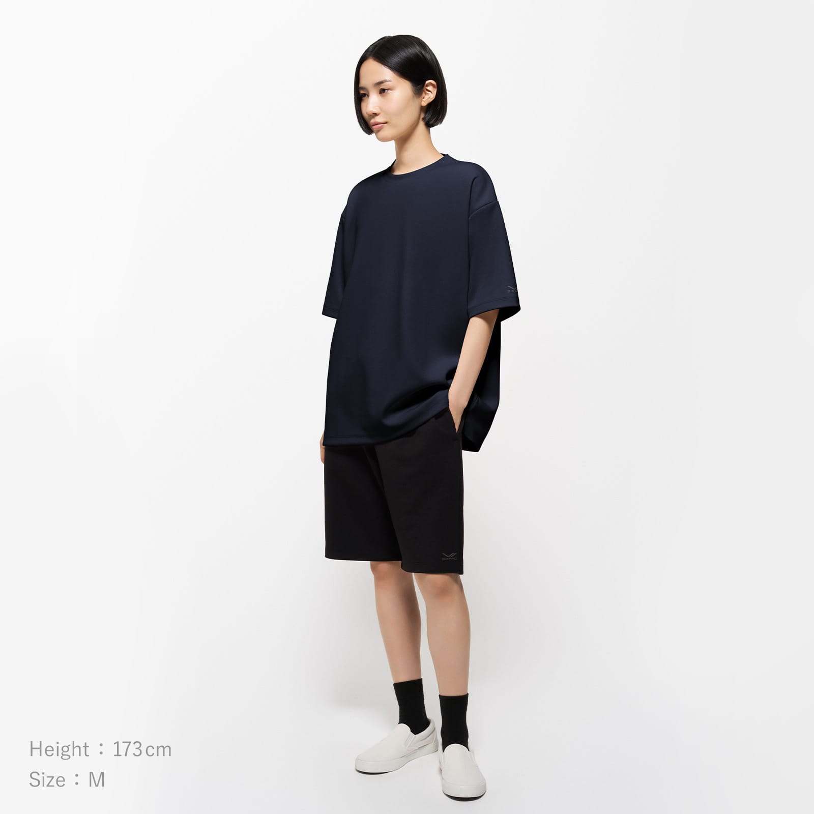 シックスパッド リカバリーウェア オーバーサイズTシャツ ネイビー S